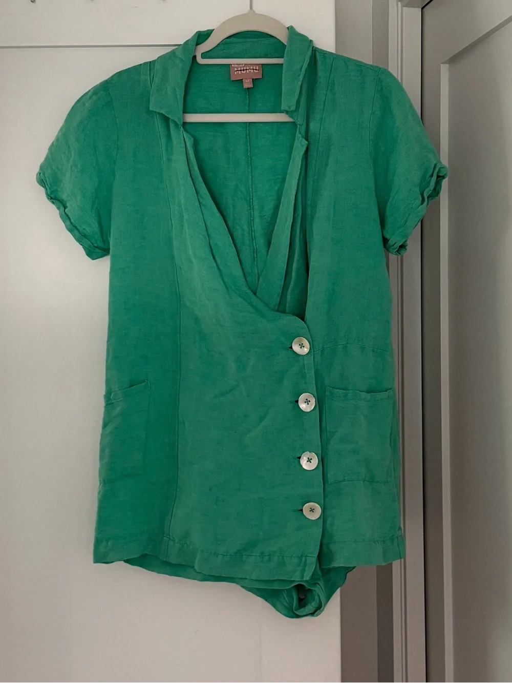 Show Me Your Mumu Bicoastal Blazer Romper in Turquoise